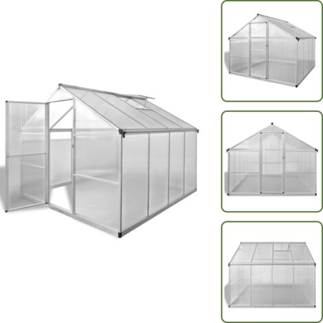 Serra per inverno - vidaXL Serra in Alluminio Rinforzato con Telaio di Base 6,05 m² - Serra per giardinaggio