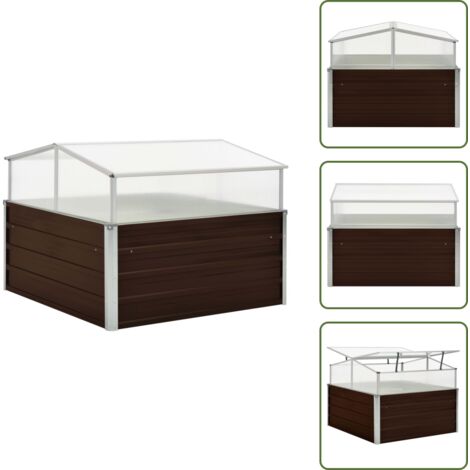 Serra per piante - vidaXL Serra Marrone 100x100x85 cm in Acciaio Zincato - Serra per verdure