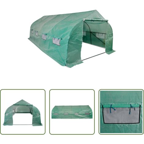 Serra portatile -  Serra Polietilene Portatile Accessibile Struttura Acciaio 18 m²