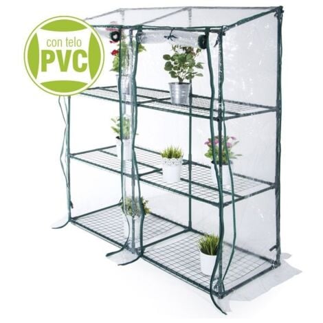 VERDELOOK SERRA RETTANGOLARE A TRE RIPIANI CON TELO IN PVC 135X50X152 CM