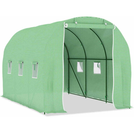 Serra tenda riparo piante fiori ortaggi 686 m² 343 x 2 x 2 m verde 020044452