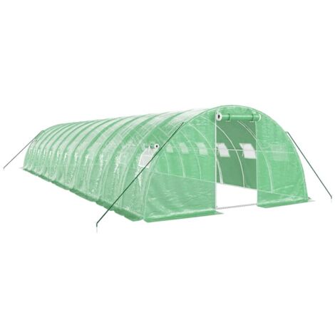 Serra tenda riparo piante fiori ortaggi con struttura in acciaio 48 m² 12 x 4 x 2 m verde 020044596