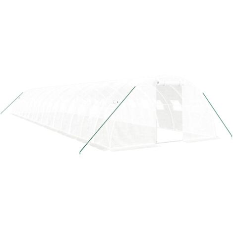 Serra tenda riparo piante fiori ortaggi con struttura in acciaio 64 m² 16 x 4 x 2 m bianco 020044617