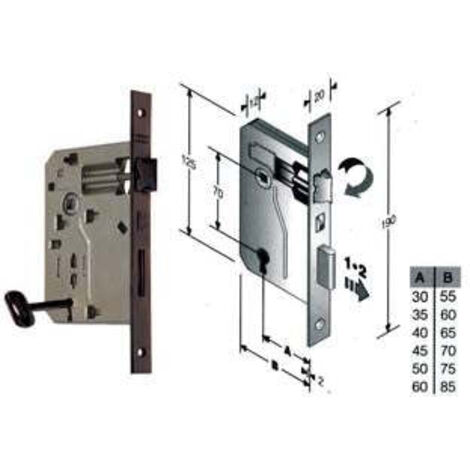 Serratura A Bussola Ridotta Da Infilare Bordo Quadro Bronzato - mm.30 bordo acciaio bronzato