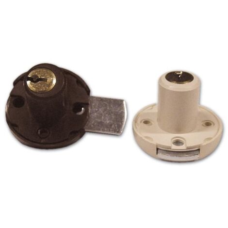 Serratura a Cilindro per Cassetto Meroni Art 3/S col.Bianco  Altezza 20mm  17 mm