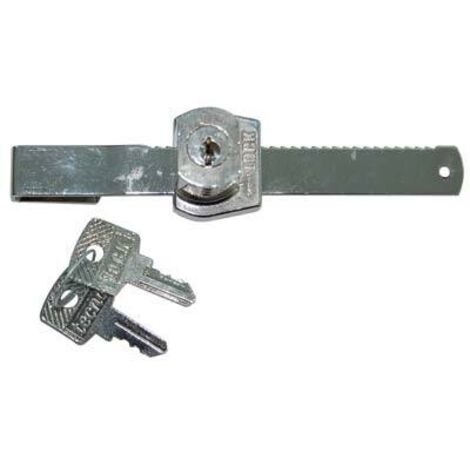 SERRATURA A CILINDRO VETRINE SCORREVOLI - ACCIAIO NICHELATO SPESS.MAX MM 7 L.MM 100/135- 5 pezzi