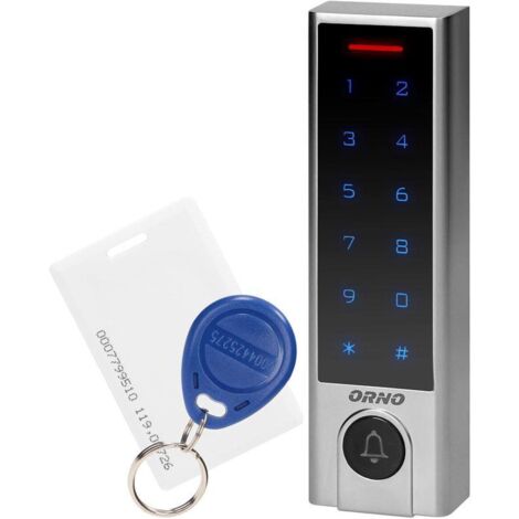 Serratura a codice touch con lettore di badge e portachiavi di prossimità e pulsante campanello IP68 OR-ZS-824