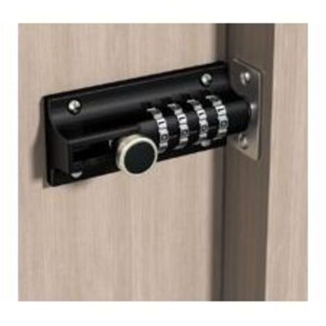 Serratura a combinazione a 4 cifre, serratura a combinazione meccanica, serratura scorrevole senza chiave, nera
