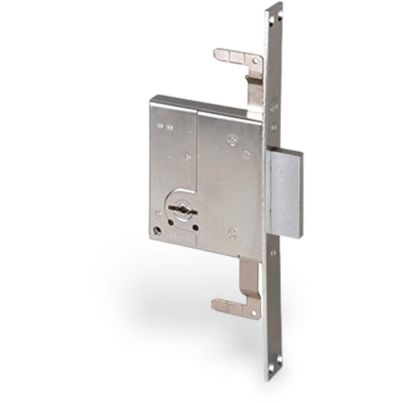 Image of Cisa - Serratura a doppia mappa con testata in acciaio zincato per profilati in ferro 57226 - Entrata 60 mm. - 3 Punti chiusura