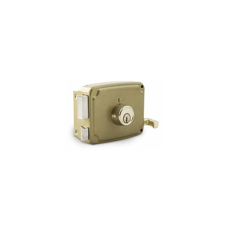Image of Handlock - Serratura a sovrapposizione dorata con serratura destra 120 mm