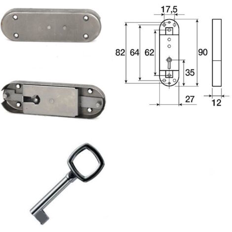 Serratura A Stringa 333 Meroni Con Chiave Per Mobili Ante Armadio In Acciaio - Foto 6