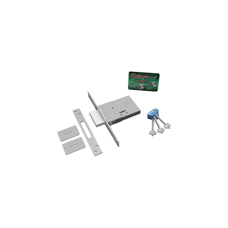 Image of Securemme - serratura metallo infilare 2001 securmap b.q zinc f.mm 25 dm M4 h.mm 73 e.mm 60 ka