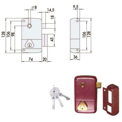 Serratura Applicare per Legno Dx 50211-45-1 Cisa