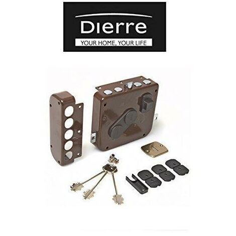 Serratura ATRA DIERRE ad applicare triplice con scrocco con chiave a doppia mappa SER31212 DX