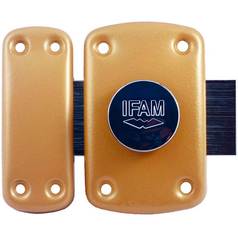 Serratura a catenaccio b5/50. finitura in ottone. con 3 chiavi. Ifam