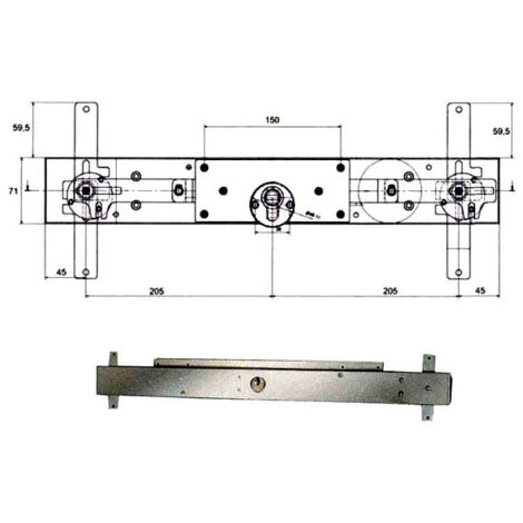Serratura Bascule con Spranga Cilindro LLC113.5/8 Potente