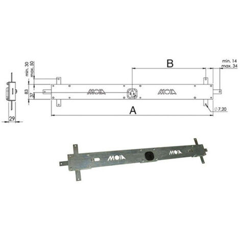 Serratura Bascule Spranga Cilindro 156B Moia