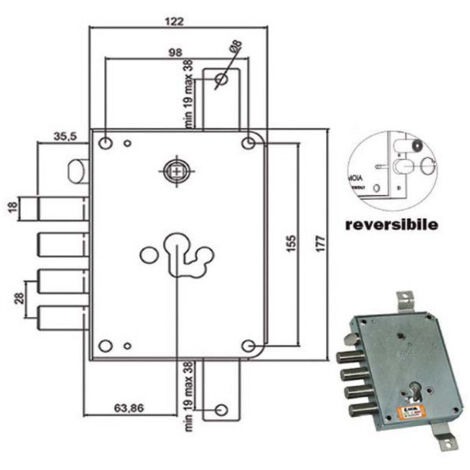 Serratura Blindata Moia E63 con Cilindro Triplice, Catenacci Multipli e Sicurezza Elevata
