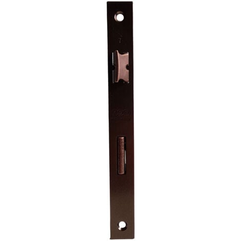 Serratura bronzata ad incasso per porta legno ad infilare patent bordo quadro, diametro 40mm