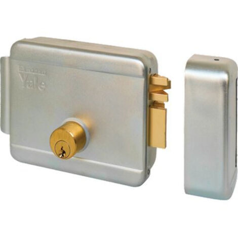 SERRATURA CANCELLO APPLICARE ELETTRICA 680 YALE - ZINC C.TONDO FISSO+SCR+TETT E.MM 70 DX- 1 pezzi