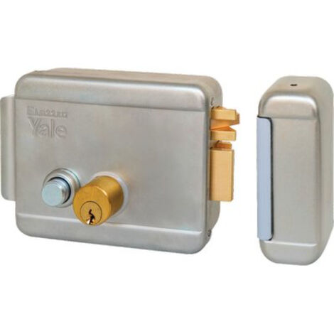 SERRATURA CANCELLO APPLICARE ELETTRICA 688 YALE - ZINC C.TONDO FISSO+SCR+PULS+TETT E.MM 70 DX- 1 pezzi