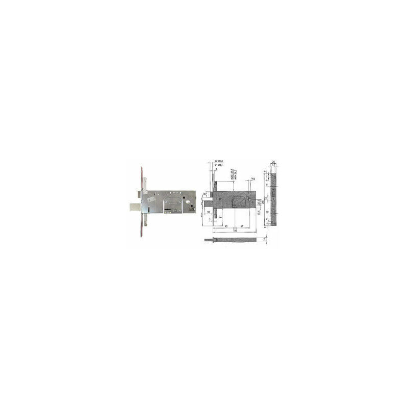 Cisa - serratura metallo infilare 57358 b.q zin