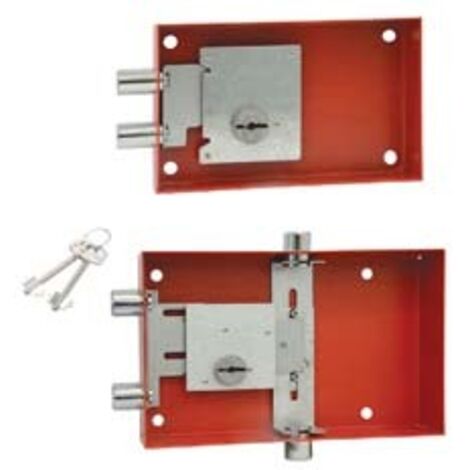 SERRATURA CON CHIAVE A DOPPIA MAPPA PER CASSAFORTE  x mod.802A  2 pist. lat. mm.190x116x33    STARK