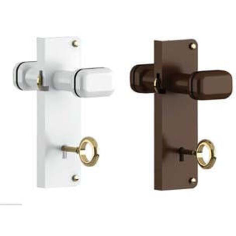 Serratura Con Pomolo In Plastica Per Porte A Soffietto bianco