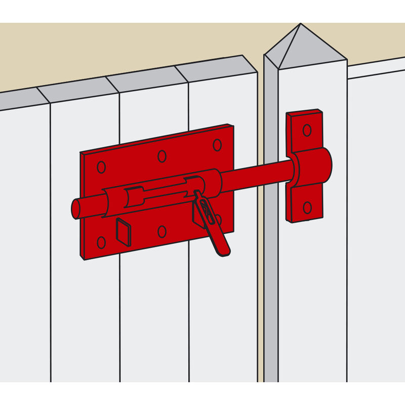 Image of Afbat - Serratura con serratura a leva lucchetto porta + contropiastra acciaio zincato grigio