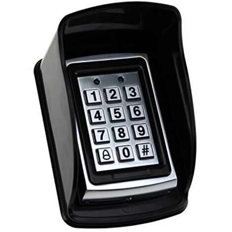 Serratura con tastiera in metallo per apertura porte, tastiera di controllo accessi, 125 kHz, lettore di schede EM + 10 chiavi RFID + copertura antipioggia impermeabile per sistema di controllo access