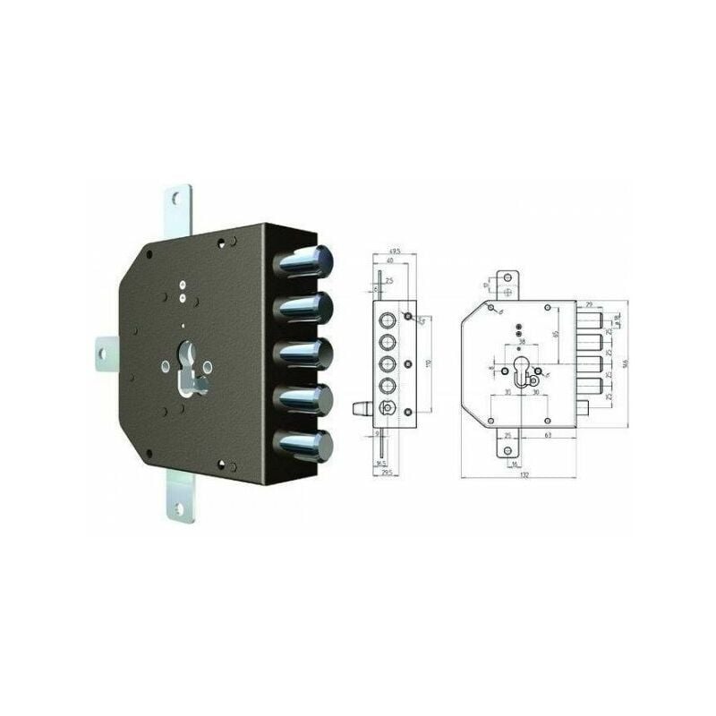 Serrature cr da Applicare 2300g-01mc senza Scrocco...