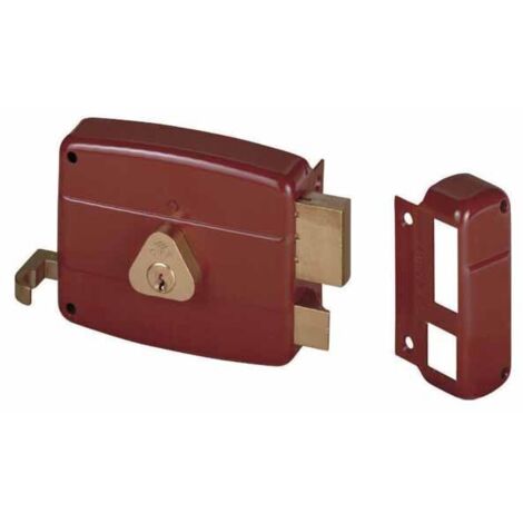 Serratura da Applicare Cisa 50121-70-2 per Porte in Legno, Sinistra, Fisso Cilindro, 70 mm, Marrone