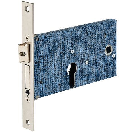 Serratura da incasso a cilindro per porta esterna, asse 67mm, piastra quadra - THIRARD