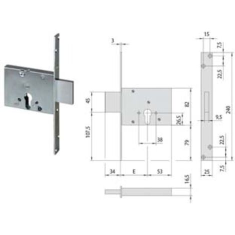 SERRATURA DA INFILARE A CILINDRO 56013- - mm.70 (56013700) - 1 pezzi CISA