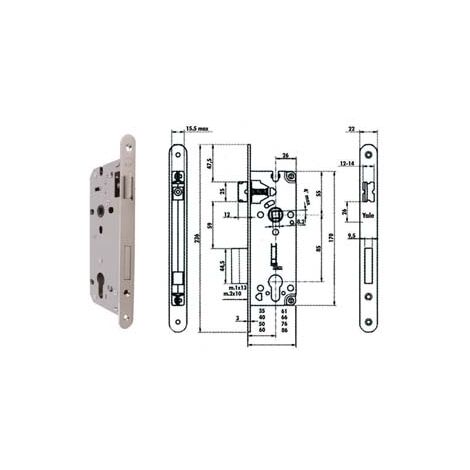 SERRATURA DA INFILARE A CILINDRO BORDO TONDO NICHELATO SATINATO 52X- - mm.45 (Y52X10450S2) - 1 pezzi YALE