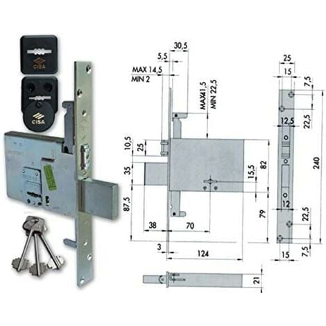 CISA - SERRATURE DA INFILARE A DOPPIA MAPPA PER FASCE ENTRATA 70MM ...