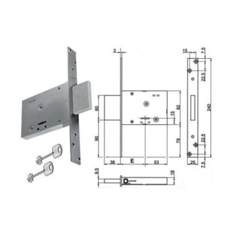 Yale - Serratura da infilare doppia mappa solo