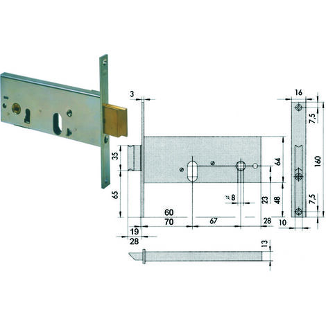 Serratura Cisa per fasce Art 44360-80