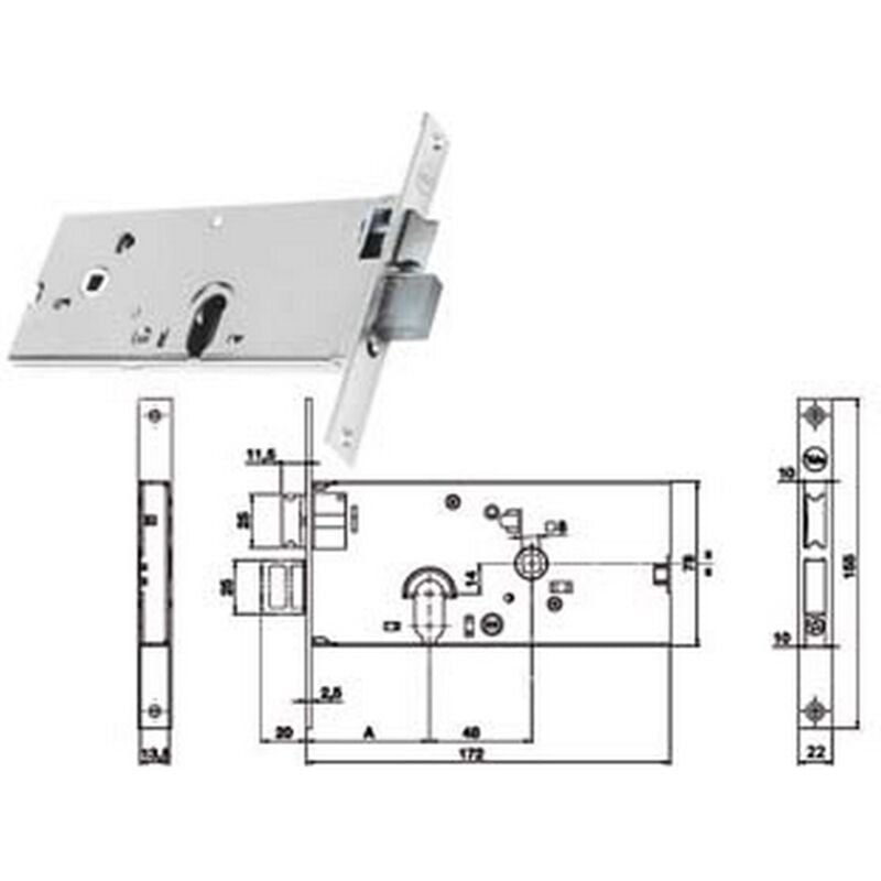 Serratura da Infilare per Fasce Catenaccio e