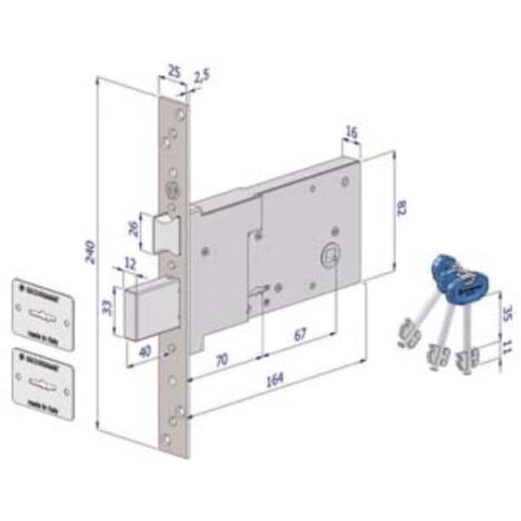 Chiave grezza per serrature serranda/garage - (0c22xnisboz) 10 pezzi  Securemme