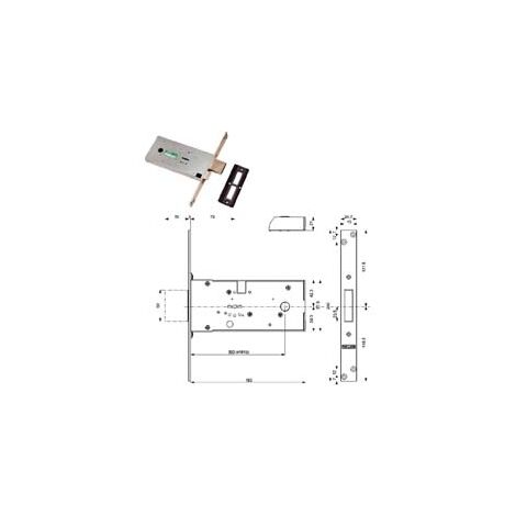 SERRATURA DA INFILARE PER FASCE DOPPIA MAPPA MM.82 H 41812- - mm.70 (41812000W) - 1 pezzi MOTTURA