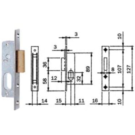 Serratura da infilare per cancelli solo catenaccio 605 - mm.35 (605350) ISEO