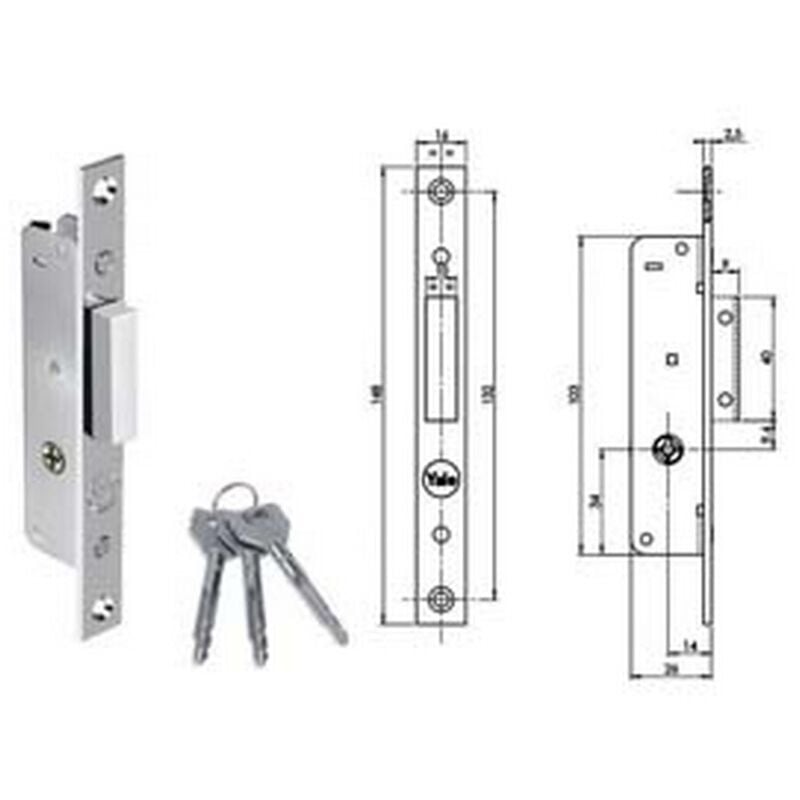 Serratura da infilare per montanti solo catenaccio...