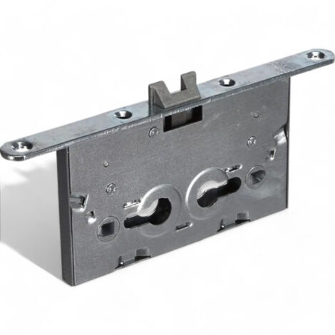 Serratura da infilare per porte in ferro tagliafuoco e cantine con finitura zincata reversibile interasse 72 mm quadro 8 mm