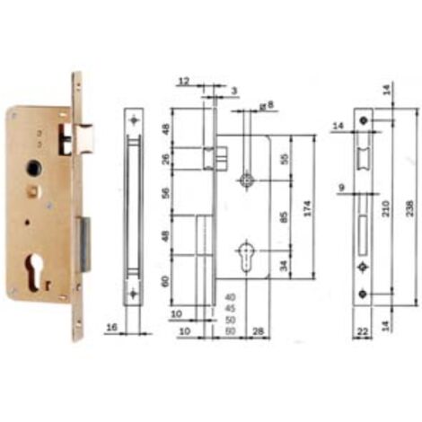 Serratura Porta Blindata Cilindro europeo dim 150,5x206 SER NE42 7 S :  : Fai da te