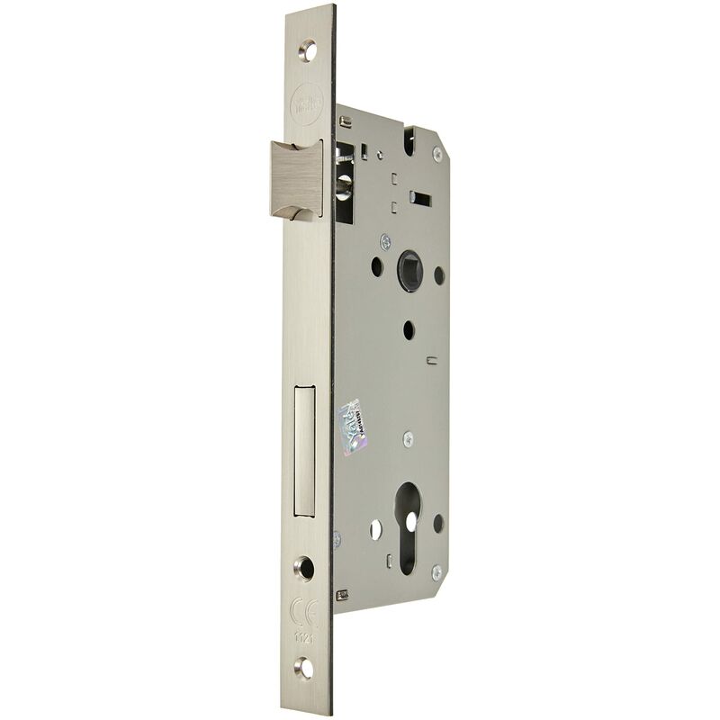 Yale Serratura per porte in legno Y52X00500S2 nickel satinato, bordi quadri, entrata 50 mm