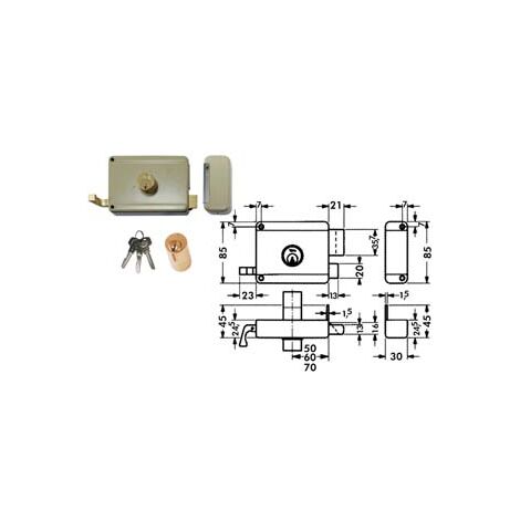 SERRATURA DA PORTONCINO CATENACCIO E SCR. DOPPIO CILINDRO FISSO 6300  mm.40 DX (Y63000401)    YALE