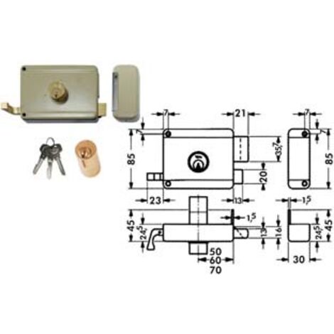 Serratura da portoncino catenaccio e scr. doppio cilindro fisso 6300 - mm.40 sx (y63000402) 1 pezzi Yale