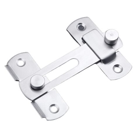 Serratura della porta Chiusura a scatto 180 gradi Acciaio inossidabile Toggle Bolt Scorrevole Serratura della porta del fienile Ferro nero Serratura del fienile ad angolo retto 1 pz Argento