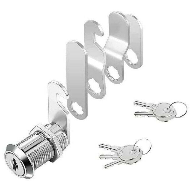 Image of KZQ - Serratura di sicurezza per cassetta postale con serratura per mobili, 5 chiavi per cassetto, serratura a camma per armadietto, fornita con 5